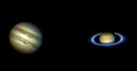 Jupiter and Saturn as seen through Patrick's 15 inch telescope